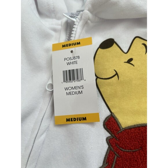 NWT DISNEY Winnie The Pooh Women's Full Zip Sweatshirt Hoodie White Size M - Picture 7 of 13